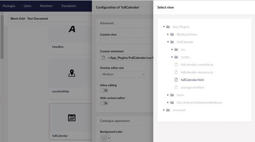 Assign custom view